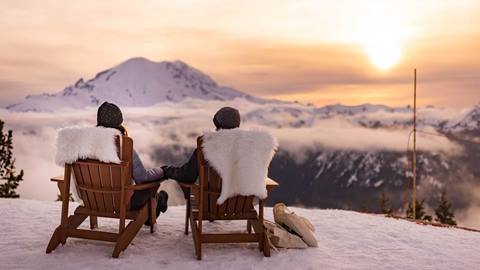 Sunset at Crystal with Mt Rainier