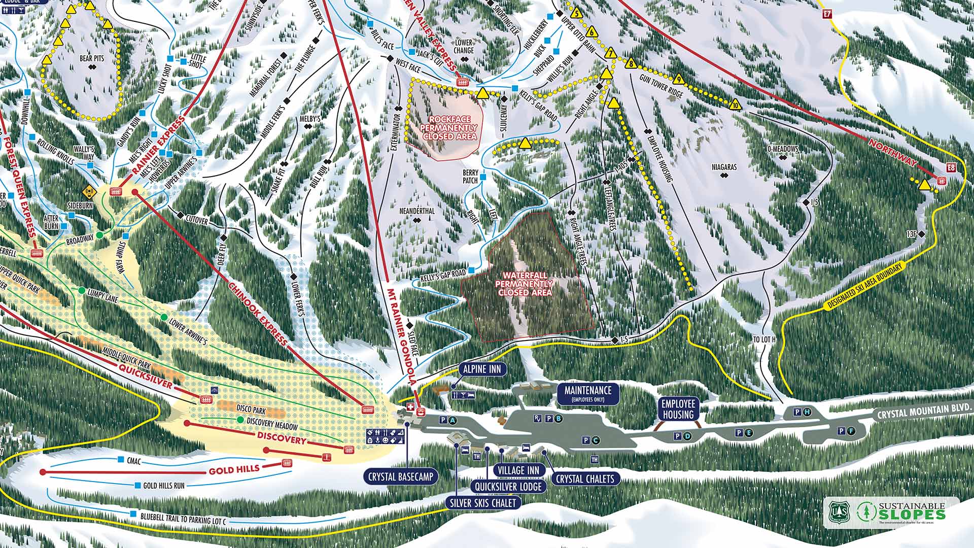 Trail Maps Crystal Mountain Resort   2122 Map Thumbnail 