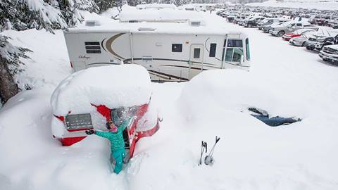 RV Camping in B-Lot at Crystal