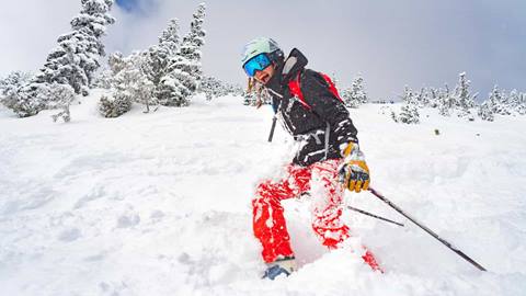 Skier in powder