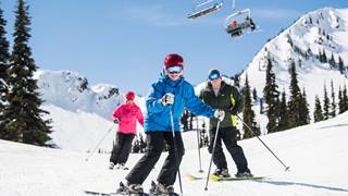 Students at Crystal Mountain Ski School